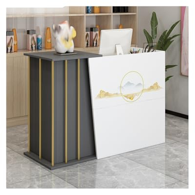 Empfangstheke, Einfacher, Moderner Supermarkt, Minimarkt, Hotel, Kleine Bar, Schönheitssalon, Bekleidungsgeschäft, Kassierer, Rezeption, Kasse Für Den S(Size:100cm/39.37in,Color:Gebrochener Weißdruck)