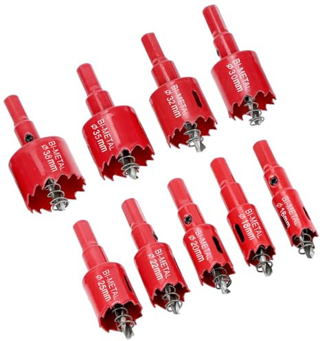 QWORK® Juego de Sierras de Corona, Brocas de Sierra de Corona Bimetálicas, Sierras de Corona para Madera, Metal y Placas de Yeso