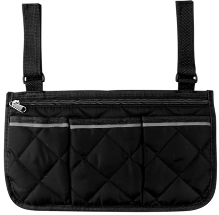Lotsdonxia Wheelchair Side Storage Bag with Reflective Stripes – Waterproof Multifunctional Pockets for Wheelchairs, Scooters, Walkers, and Rollators
