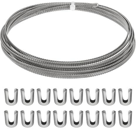 PATIKIL 16,4ft Spirale Acciaio Inossidabile 304, Stecche Metalliche Piatte per Corsetto con 40Pz Punte da 6mm per Forniture Corsetti, Gonne a Cerchio per Costumi, (6mm Largo)