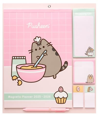 Grupo Erik - Calendrier Magnetique Frigo Pusheen - de Septembre 2025 à Décembre 2026 | Planificateur Mensuel 16 mois, Calendrier Familial 2025 2026