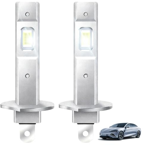 ingoodtle LED-lampa H1 22000LM 6500K kallvit 600 % ljusstyrka | 55W H1 LED strålkastare bil 1:1 Halogen ersättning 50000+ timmar IP68 vattentät plug and play, 2 st