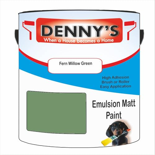 Premium Interior Wall & Ceiling Emulsion Paint – Fern Willow Green – Rich Matt Finish, Durable & Washable, Low Odour, Ideal for Living Rooms, Bedrooms & Hallways (500ML Tin)