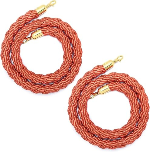 Indragbart anslutningsrep för folkmasskontroll 2-pack set (300 cm/10 fot) med krokar idealiska för evenemang i kö och festbar