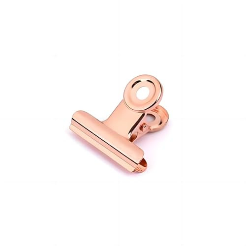 Coideal liten bulldog pappersklipp, 22 mm mini pärm pappersklämmor små metallklämmor för väskor taggar, bildfoto, kontor (roséguld)