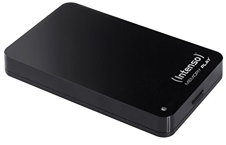 Intenso 6021480 Memory Play Portable Hard Drive 2TB, tragbare externe TV-Festplatte - 2,5 Zoll, 5400 U/min, 8MB Cache, USB 3 inkl. TV-Halterung, schwarz