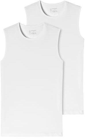 Schiesser Herren 2 Pack Unterhemd Rundhals Mit Breiter Schulter - 95/5 Organic Unterwäsche, Weiss_173980, XXL EU