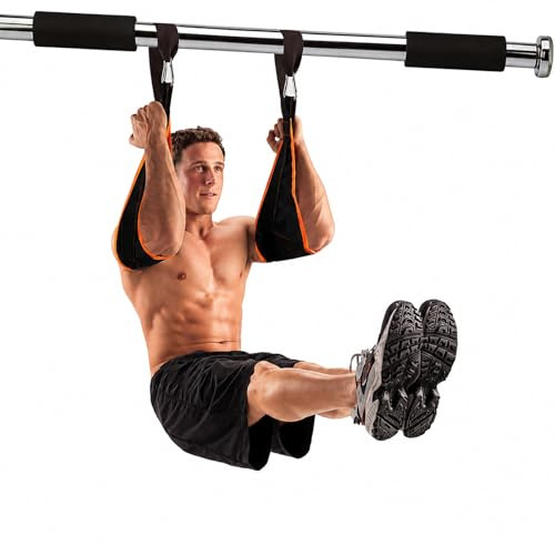 Taeku Correas Abdominales, AB Straps para Entrenamiento Abdominal Fitness Barra de Tracción Slings para Barra de Dominadas Soporte para Brazos (Naranja)