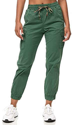 Tazzio Cargo F600 - Pantalones cargo para mujer, Color verde humo., L