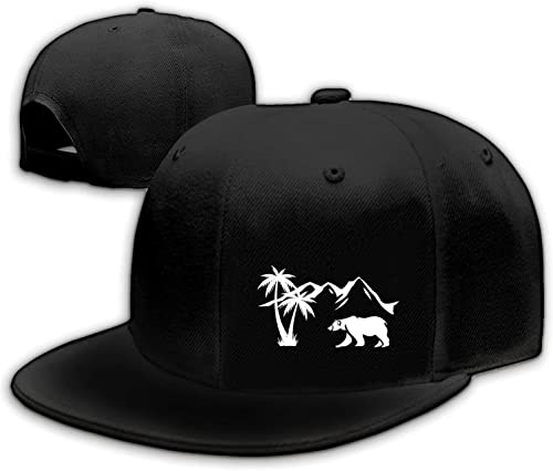 Trucker Hat The Palm Tree Hat Snapback Hats for Men Flat Brim Hats for Boys Fitted Hats Mountain Tree Papa Bears Baseball Caps Outdorr Sports Adult Black White
