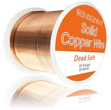 99.9% Solid Bare Copper Wire for Gardening, Boost Plant Growth & Soil Health, 310Ft /1lb Spool,Supplied by Wonderway (20 Gauge/0.8mm, 16oz)