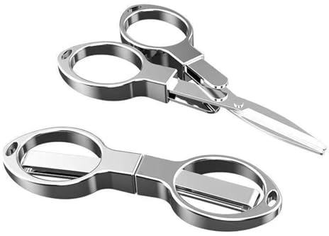 YVAOG Folding Scissors, Safe Portable Safe Portable Travel Mini Scissors, Stainless Steel Retractable Small Scissors for Home Office, 2 Piece Set