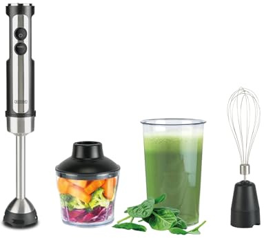 Bourgini Classic Stabmixer - Extra leistungsstarker Stabmixer mit 20 Geschwindigkeiten und Turbofunktion - Zerkleinerer - 1200W