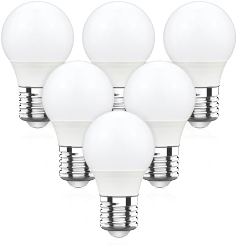 RuLEDne Ampoule LED E27, 5W E14 blanc chaud 2700K, ampoule LED 50W remplace l'ampoule P45/G45, 220-240V ampoule à économie d'énergie, avec un angle de rayonnement de 220°, non-dimmersible, 6 pièces