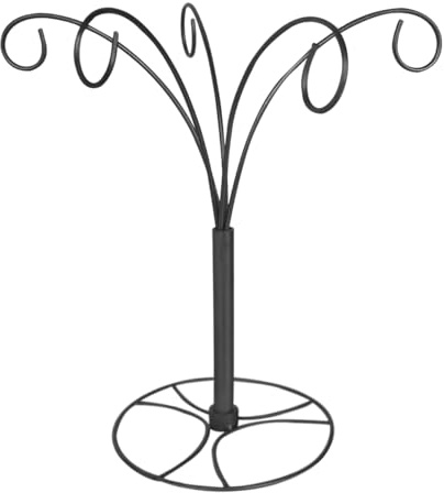 12 Inch Ornament Display Stand Holder Iron Hanger Hook Tabletop Decoration For Christmas Halloween Decor Glass Balls Crystal Witch Small Craft Items. (Black)