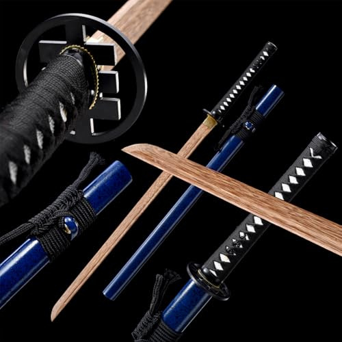 Katana en bois fait à la main,la lame est en palissandre naturel,épée droite en bois avec fourreau pour le kendo,l'entraînement,le cosplay,la décoration,les cadeaux,l'exposition,les arts martiaux