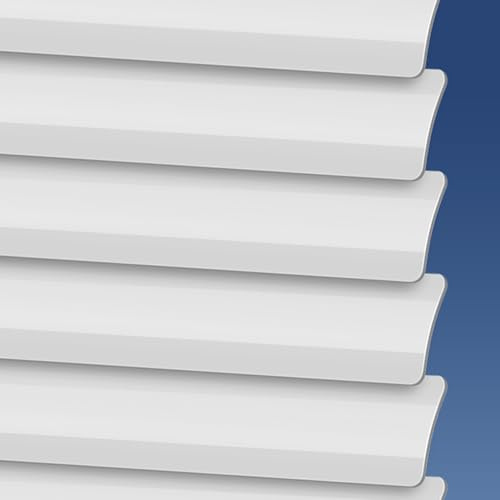 Bright White Aluminium Metal Venetian Blinds Slat Home Office Blind Thin Slats Kitchen Blinds Blackout Shutters Child Safe Home, Customisable (50×80cm)