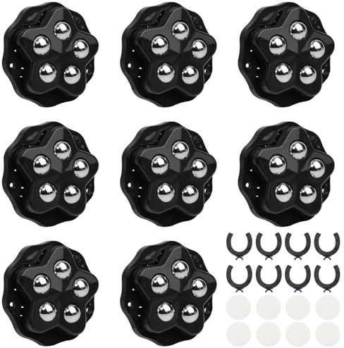 8 ruedas de bolas para muebles, autoadhesivas, pequeñas, planas, universales de 360°, resistentes, pequeñas con 5 bolas de acero, mini ruedas para utensilios de cocina, muebles, aparatos eléctricos