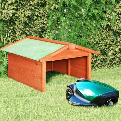 Caseta de cortacésped robótico madera maciza abeto 72x87x50 cm,Casa y jardín,Jardín,Accesorios para maquinaria de jardinería,Accesorios de cortacéspedes,Fundas para cortadoras de césped-170878