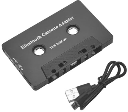 Flylin Tape Audio Adapter, MP3 Cassette Player Adapters Car Audio Cassette to Aux Adapter Bluetooth 5.0 Tape Player for Smartphones Tablets (BT003)