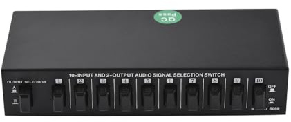 ZenithAur AV Switcher 10x2 dubbelriktad med 10Hz-50KHz frekvenssvar, manuell mekanisk kontroll Ljudväljare för stereo, TV och spelkonsol