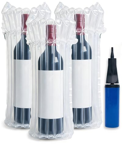 MONKKINO 16 Pack Wine Bags for Travel, Inflatable Bottle Protector Sleeve