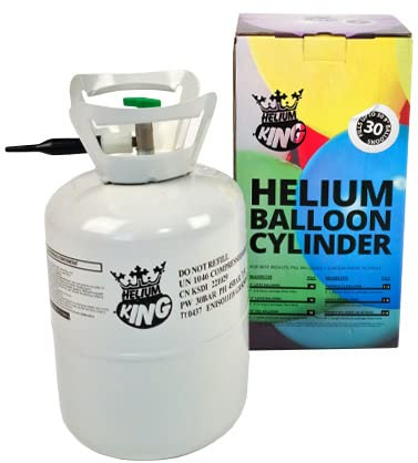 Helium Canister - Fills Up to 30 9 Inch Latex Balloons - Includes Detatchable Foil Inflation Nozzel to Make inflating Foil Balloons Easier