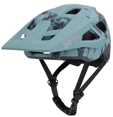SIFVO Bike Helmets for Men and Women, Mountain Bike Helmet with Extended Visor Helmets for Adults Adjustable Bicycle MTB Helmet 55-61cm