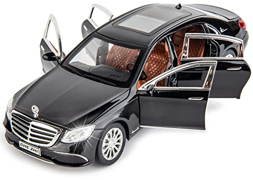 WAKAKAC 1/24 Toy Car Compatible with E300 Alloy Die-cast Pull Back Car Model with Light and Sound Toy Vehicles for Adults Boys Girls, Gift Decoration (Black)