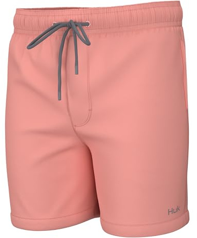 HUK Youth Pursuit Volley Short, Quick-Dry Fishing Shorts for Kids, Neon Orange, Large