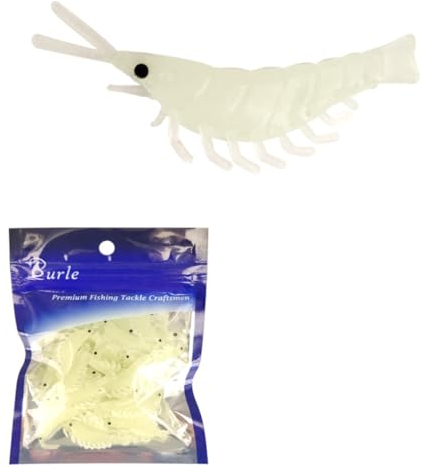 HOUSON 50pcs Garnelen köder, Forellenköder Gummi Künstliche Köder für Salzwasser und Süsswasser Fischen auf Störe Bassforelle