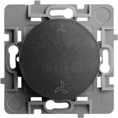 DEBFLEX - Casual Evo - Mécanisme VMC - Commande Pour Ventilation Centralisée - Bornes de Connexion Automatiques - ABS - Installation Encastrée - Noir - 76 x 76 x 34 mm