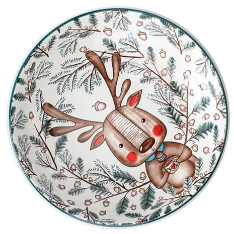 Garneck assiette petit déjeuner enfant portion dessert assiette noel ceramique Assiette de service en céramique assiettes plates plateau de nourriture de noël approvisionnement de la fête