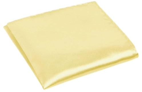 URAQT Men's Pocket Squares, Soft Gents Hankies Premium Assorted Mens Pocket Square Handkerchiefs Set for Men and Women Plain Satin Handkerchief for Grooms Weddings Prom Celebration Party,Yellow
