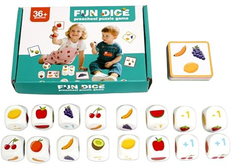 Jeux de dés pour – Apprentissage interactif, éducatif, Jeu de Puzzle de Fruits Assortis | pour développer des compétences Voyage développement Maison récréation éducation école d'âge p