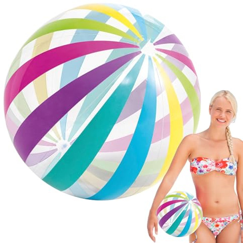 Générique Beach Balls – Enhanced Binding Activities, Inflatable Water Toys, Rainbow Beach Balls Bulk | Colorful Floating Outdoor Play Sphere with Summer Attributes, F