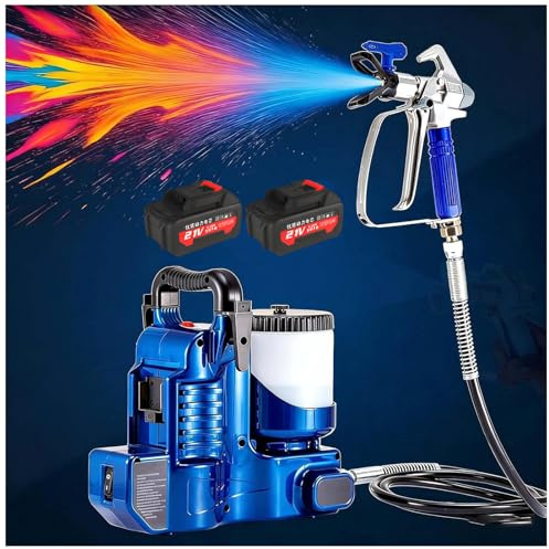 Machine de pulvérisation sans fil, pistolet électrique haute pression 500 W avec batterie au lithium 21 V, 6 vitesses réglables pour peinture au latex, peinture commerciale et maison