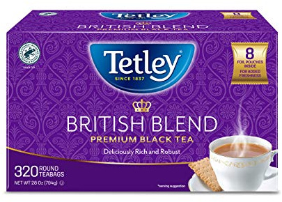 Tetley British Blend Premium Black Tea, 320 Teabags, Rainforest Alliance Certified