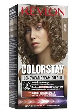 Revlon Colorstay Tinte Pelo Mujer, Coloración Permanente de larga duración, Incluye mascarilla potenciadora del color, Hasta 8 semanas de color, Tono 7 Rubio
