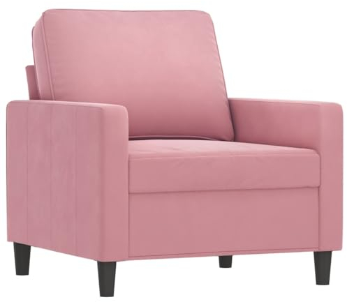 vidaXL Fauteuil, Siège avec Accoudoirs, Chaise de Relaxation avec Dossier, Fauteuil TV de Salon Salle de Séjour, Moderne, Rose Velours