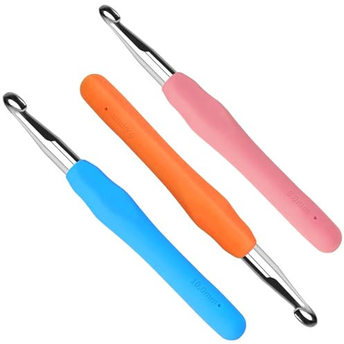 3 Pcs HäKelnadel 8mm Crochet Hook HäKelnadel HäKelnadel 10mm HäKelnadeln HäKelnadel 8mm Crochet Hook HäKelnadel 8 Mm 9 Mm 10 Mm Hochwertige Aluminium-HäKelnadeln Mit Weichem Griff