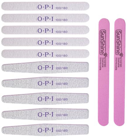 DLPRK 12 piezas Limas de Uñas Profesionales, Doppelseitige Einweg, Lima Uñas Gel 100/180, para Uñas de Doble Cara, Set Gel Acrílico, uñas con Lavable, para Uso Doméstico y Salón (100/180)