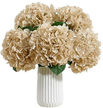 IUKnot 8 ramos de flores artificiales de hortensias de seda, tallos de hortensias artificiales para el hogar, centros de mesa, decoración de bodas y fiestas