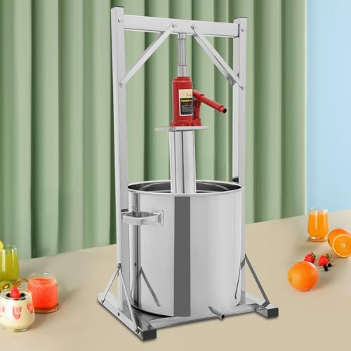 Spremiagrumi in acciaio inox con pressa idraulica per sidro di mele, uva, pressa idraulica in acciaio inox per la pressatura di vino di riso, miele, verdure, vino, formaggio, purea, vaniglia, ecc.