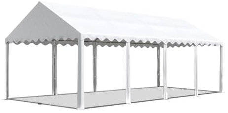 TOOLPORT Partyzelt Festzelt 4x8 m ohne Seitenteile -Zelt PVC Plane 800 N in weiß Wasserdicht