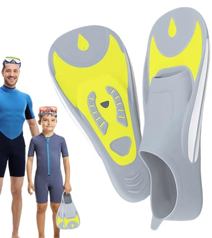 Simning, träningsfenor, kompakta lätta simfötter 33-34 XXS: 492 g, justerbara badutrustning barn vuxna, bekväma pooltillbehör för dykning surfing fridykning resor