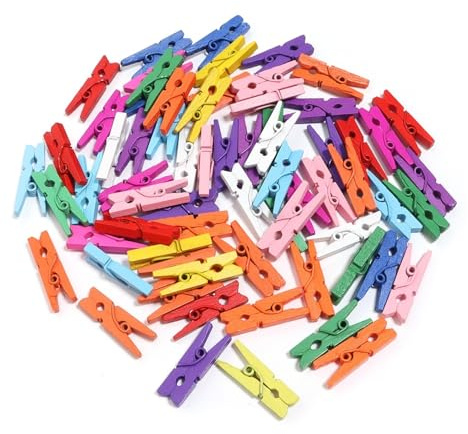 50Pcs/lot Colored Wooden Clips Multi-Size Multi-use Home Supplies Fit DIY Book Photo Clip Garment Sewing Aid Clip(4.5cm)