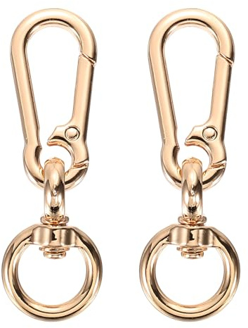 QUARKZMAN 2 Piezas Gancho Giratorio Con Resorte Y De 2.52 Dorado Claro | Anillo O, Pulgadas, Clip Para Llavero, Tipo Pinza De Langosta, De Aleación De Zinc