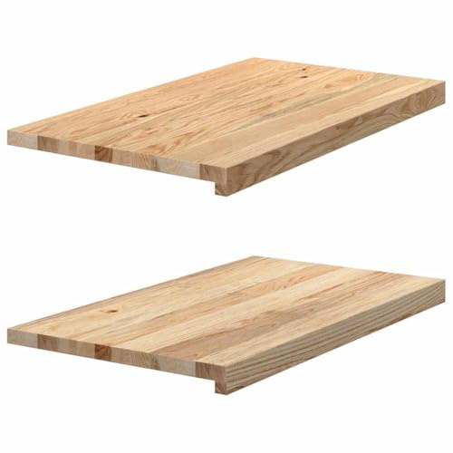 Lot de 2 Appui de Fenêtre, Rebord Tablette de Fenêtre 2 pcs non traité 70x40x2 cm bois chêne massif