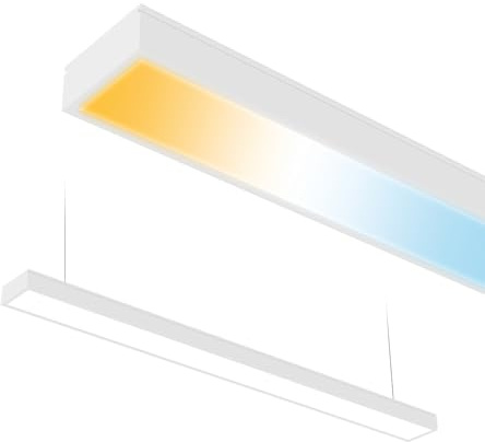 Linjär LED-armatur Hänglampa för Utanpåliggande/Pendelmontage FORTIS Vit - 50W 4000lm IP20 - LED-taklampa, Panel 3000K/4200K/6400K Justerbar - Längd 118cm - Linjär Belysning - Horoz Electric